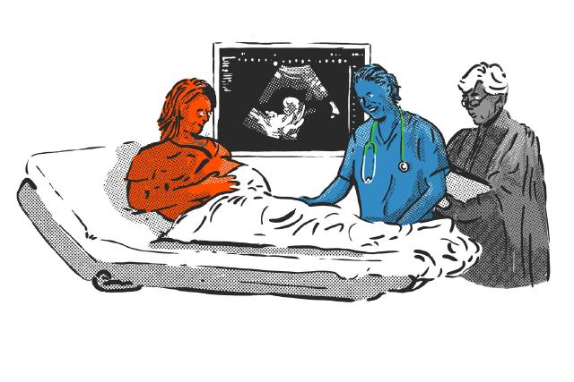 Illustration Ultraschall Schwangerschaft