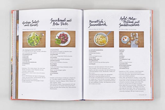 Kochbuch-Gestaltung mit mehreren Rezepten