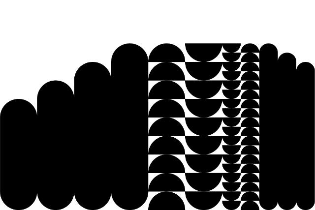 schwarz weiße illustration halbkreise